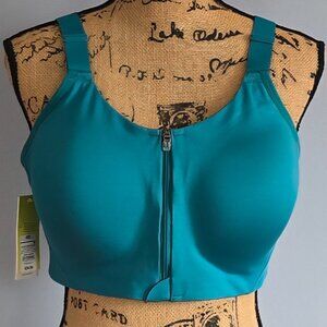 All in Motion High‑Impact Wireless Zip-Front Padded Molded Sports Bra 40D 1X NWT